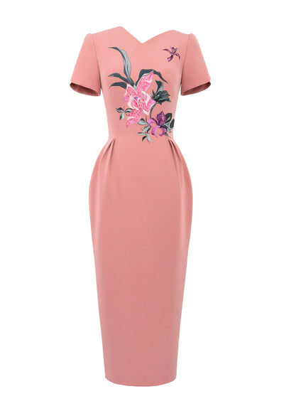 pink unique cocktail dress