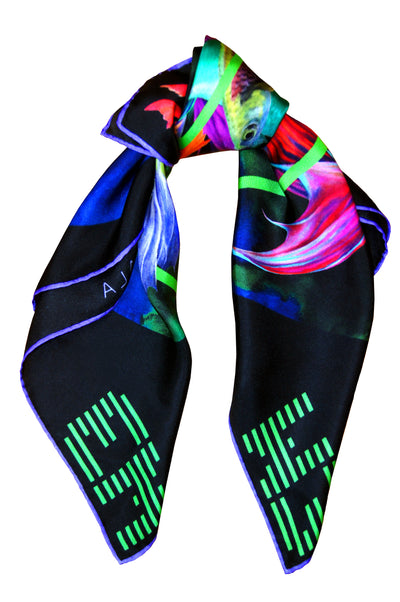print silk scarf