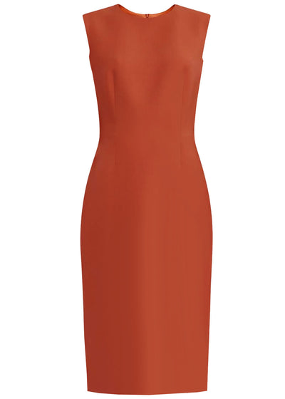 burnt orange sheath dress high quality