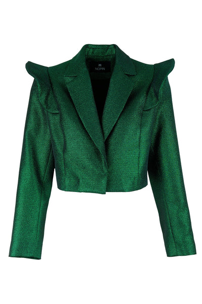 metallic green blazer